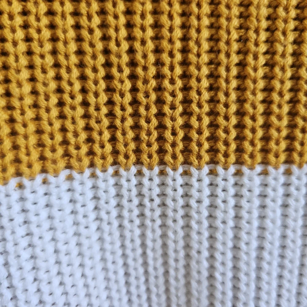 ☆ LOTTIE MOSS Yellow Striped Pullover Sweater, S ☆